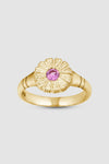 Flower Press Ring - Gold