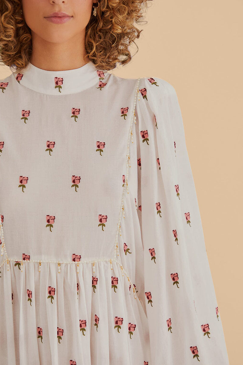 Rose Embroidered Maxi Dress