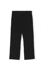 Textured Suiting Cropped Pants - Black