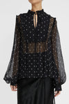 Clemence Blouse - Black Ditsy