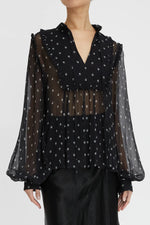 Clemence Blouse - Black Ditsy