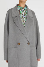 Florentine Cashmere Cocoon Coat - Grey Marle