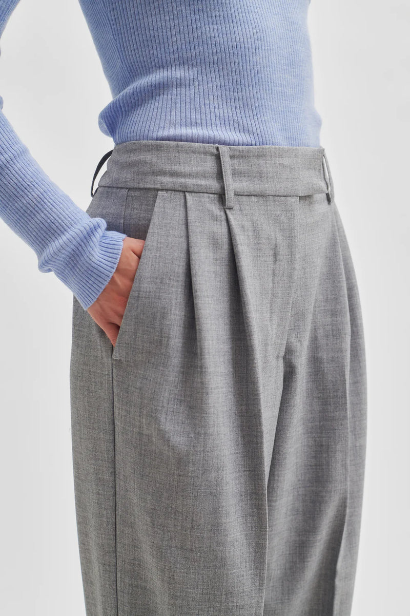 Evali Trousers - Light Grey Melange