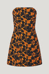Acora Dress - Orange Black Flower