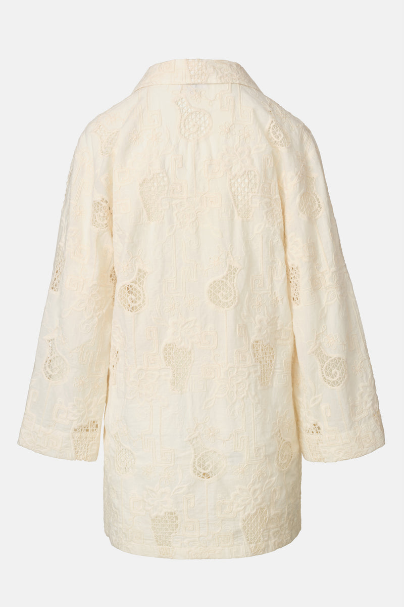 Palma Dress - Cream Embroidery