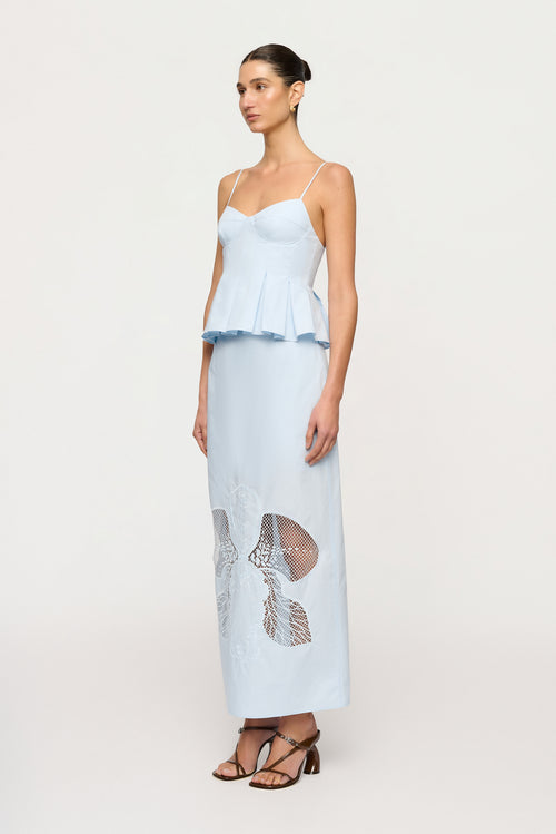 Iris Pleat Top - Blue Tint