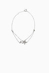 Lucina - white gold double star bracelet with double strand