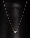 Hera Necklace -  White Gold double star necklace diamond