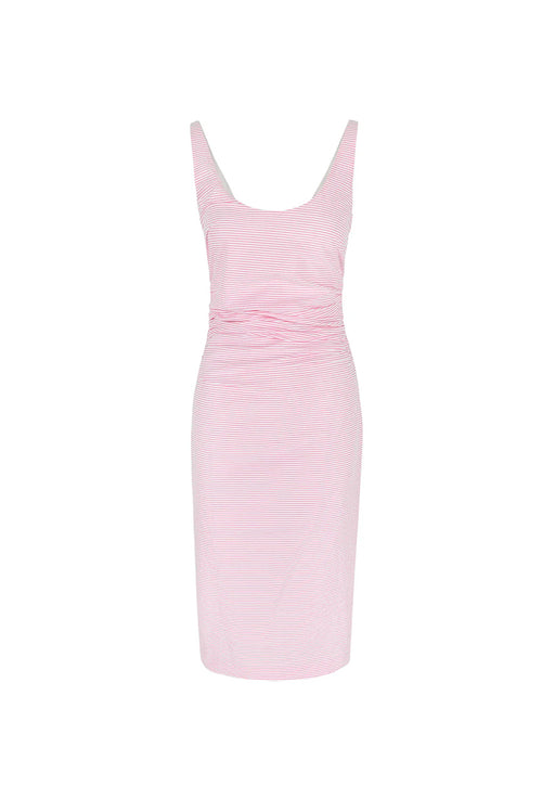 Giselle Dress - Pink & Ivory Striped Seersucker