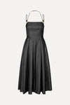Satin Tailoring Dress - Black