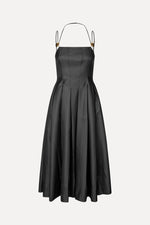 Satin Tailoring Dress - Black