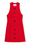 Light Twill Suiting Mini Dress - Barbados Cherry