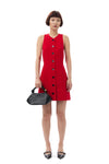 Light Twill Suiting Mini Dress - Barbados Cherry