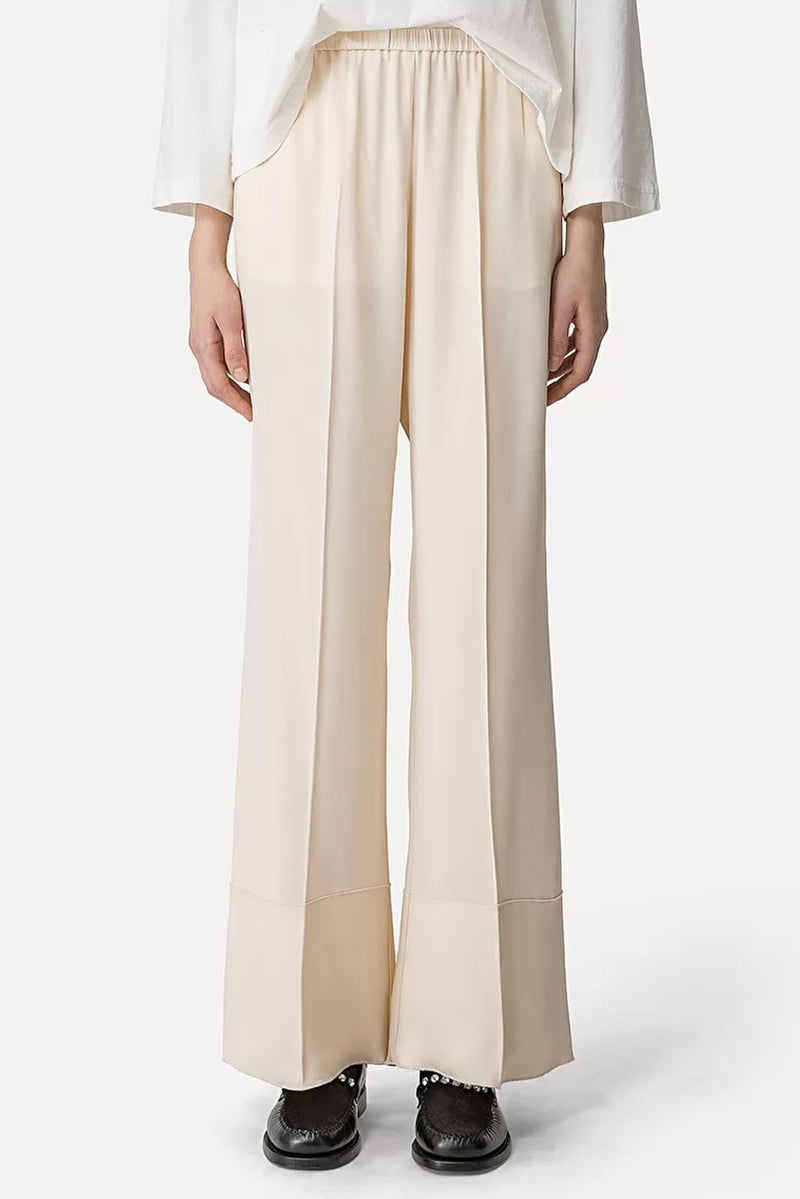 Envers Satin Flared Pants - Ivory