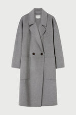 Florentine Cashmere Cocoon Coat - Grey Marle