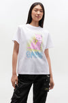 Basic Cotton Jersey Neon Kitty T.Shirt - Bright White