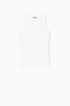 Soft Cotton Rib Tank Top - Bright White
