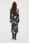 Gathered Long Sleeve Midi Dress - Eccentric Floral