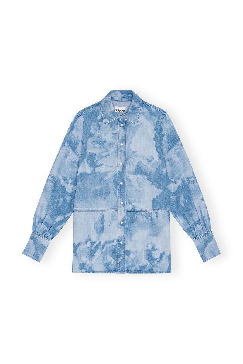 Bleach Denim Shirt - Light Blue Stone