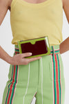 Wallet - Pistachio and Burgundy