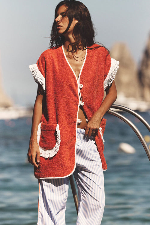 Pitaya Towel Dress - Red