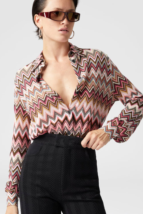 Long Sleeve Shirt - Multicolour Yellow, Pink and White