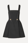 Structured Crepe Mini Dress - Black