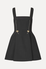 Structured Crepe Mini Dress - Black