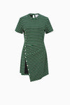 Cosmo Stripe Mini Dress - Green/Black/Silver