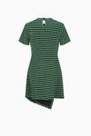 Cosmo Stripe Mini Dress - Green/Black/Silver
