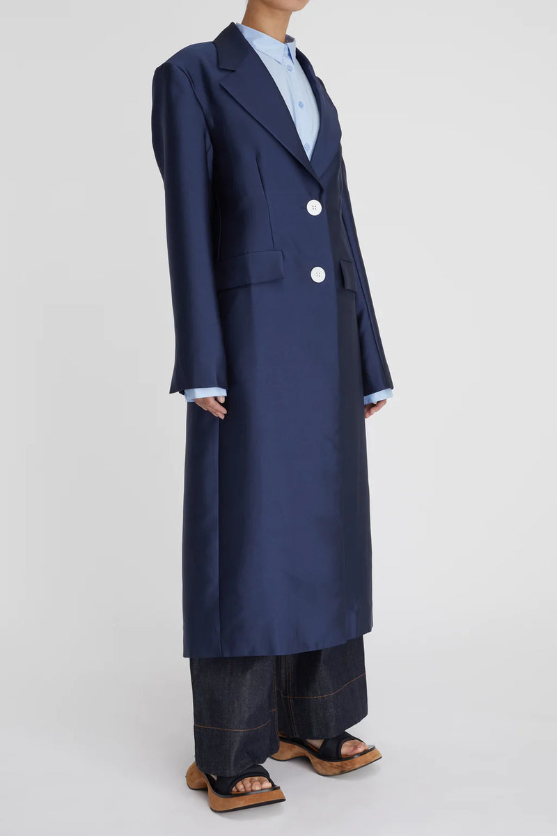 Penny Longline Coat - Navy