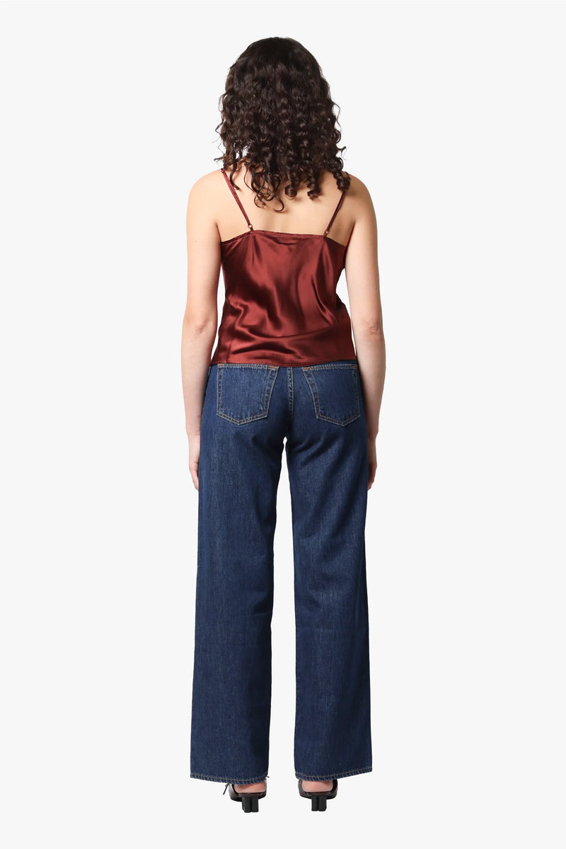 Lipp Silk Cami - Burgundy/Soft Blue