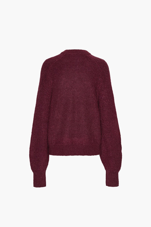 Light Knit Logo Sweater - Zinfandel