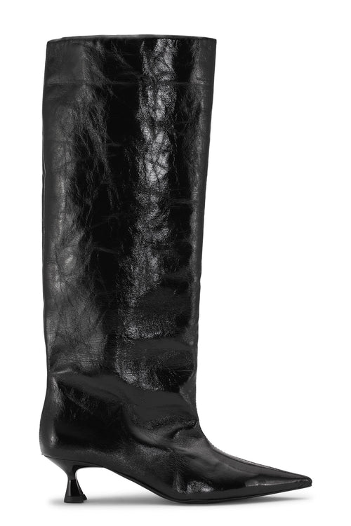 Soft Slouchy High Shaft Boot - Black