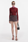 Contrast Knit Top - Burgundy
