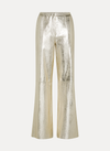 Laminated Leather Palazzo Pants - Stardust