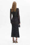 Rhinestone Midi Dress - Black