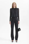 Rhinestone Mesh Top - Black