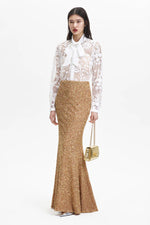 Sequin Maxi Skirt - Gold
