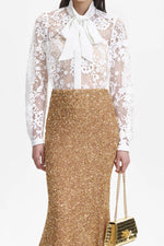 Sequin Maxi Skirt - Gold