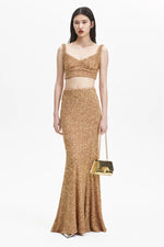 Sequin Maxi Skirt - Gold