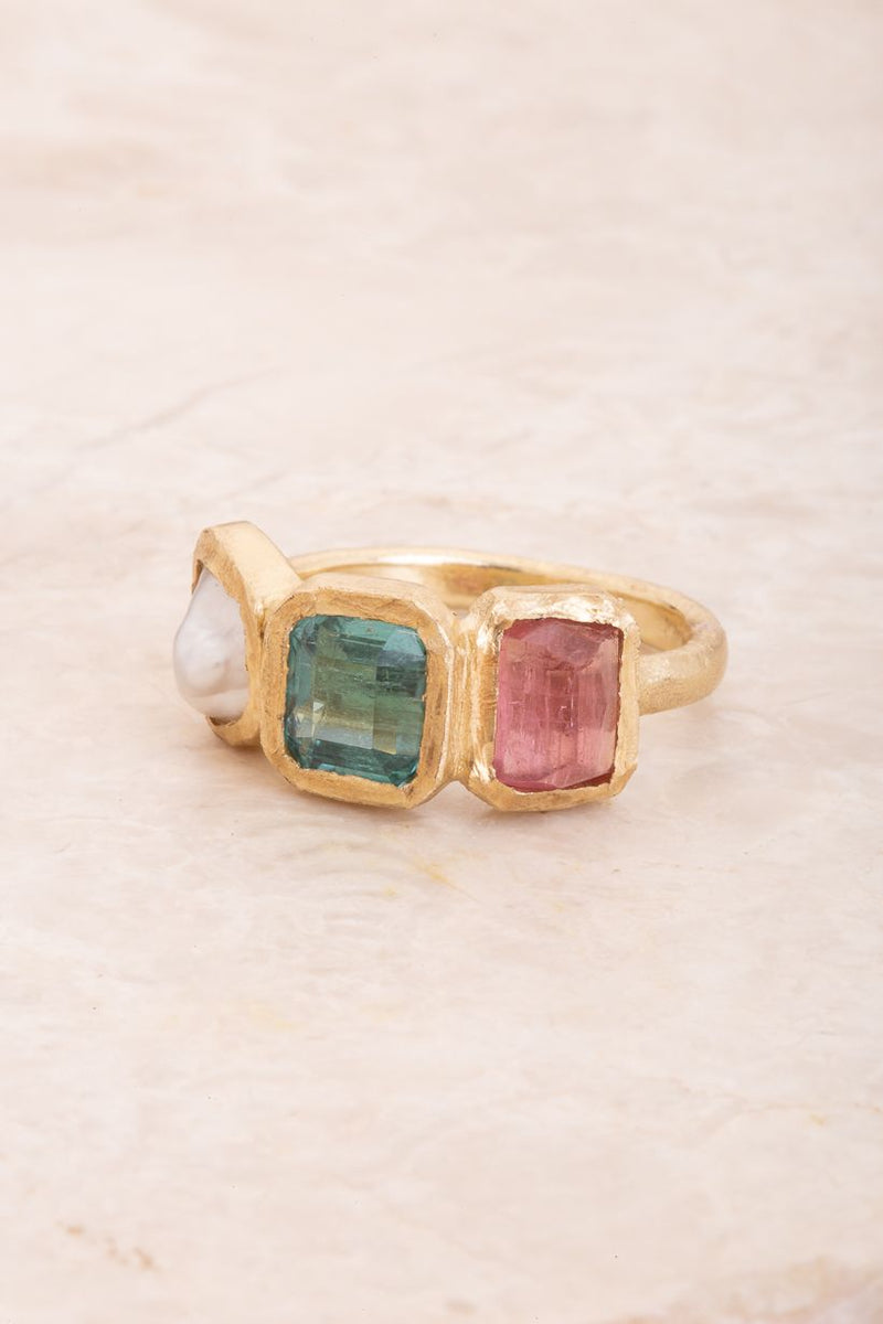 Cloud Iridescence Ring 3 - 9kt YG