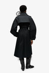 Bonded Cotton Trench Coat - Black