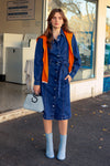 Puff Sleeve Dress - Dark Blue