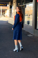 Puff Sleeve Dress - Dark Blue