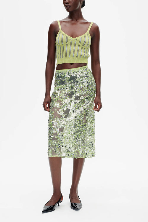 Shania Skirt - Herbal Garden Sequins