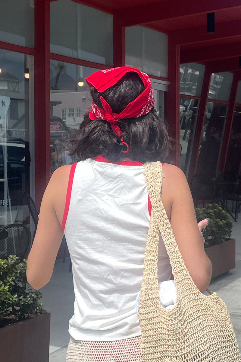 Brooklyn Tank - Red and White