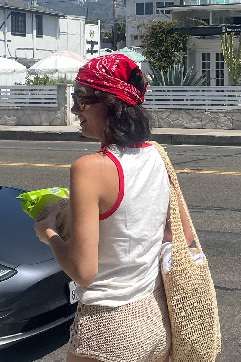 Brooklyn Tank - Red and White