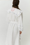 Hemp Dress with Embroideries - White