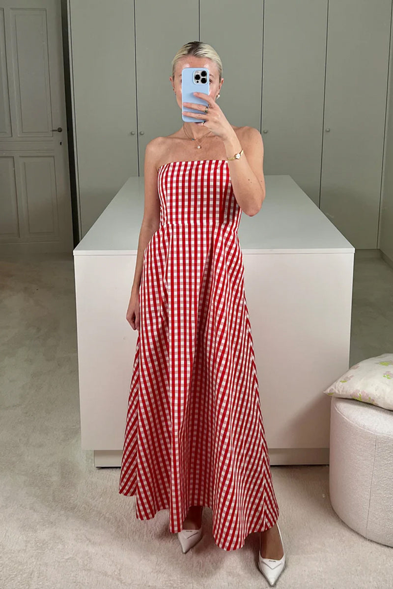 Odette Dress - Red Gingham